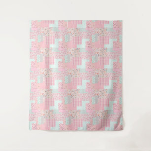 Pink Floral Aesthetic Tapestry Romantic Wall Dec