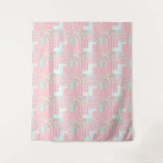 Pink Floral Aesthetic Tapestry | Romantic Wall Dec