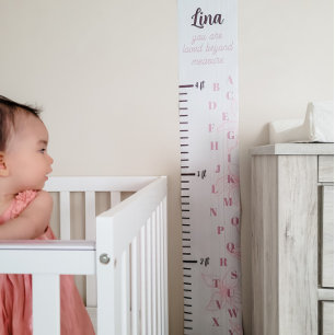 Pink Floral Alphabet Growth Chart