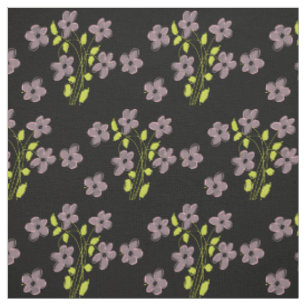 Pink Floral And Black With Lime Fabric