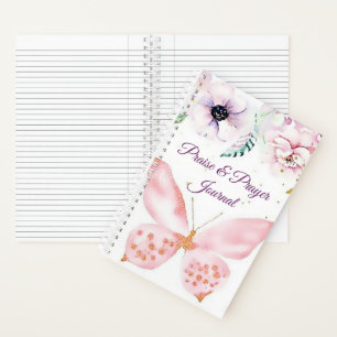 Pink floral and butterfly praise & prayer journal