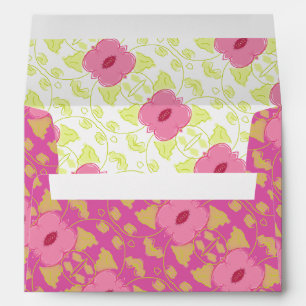 Pink floral and lime green envelope