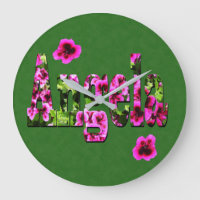 Pink Floral Angela Name Logo,