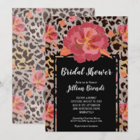 Pink Floral Animal Print Bridal Shower