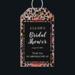 Pink Floral Animal Print Bridal Shower Thank You Gift Tags<br><div class="desc">A wildly fun design of hot pink flowers and black leopard spots on a taupe background,  these personalised gift tags are perfect for bridal shower party favours,  food favours,  and more. Change the wording to fit your occasion. See COORDINATING items in our store --> http://bit.ly/2Z98oAb <--</div>