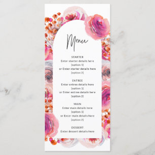 Pink Floral Arch Petals & Prosecco Bridal Shower Menu
