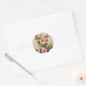 Pink Floral Arrangement Classic Round Sticker (Envelope)