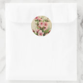 Pink Floral Arrangement Classic Round Sticker (Bag)