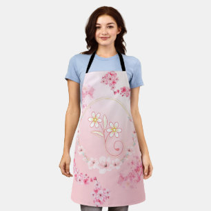 Pink Floral Art, Flourishing Spring Blessing Apron