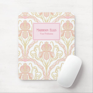 Pink Floral Art Nouveau Feminine Business Mouse Mat