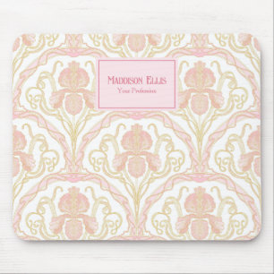 Pink Floral Art Nouveau Feminine Business Mouse Mat