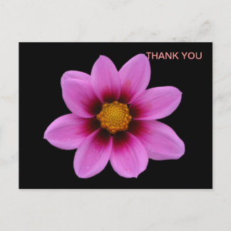 Pink Floral Art Thank you Postcard