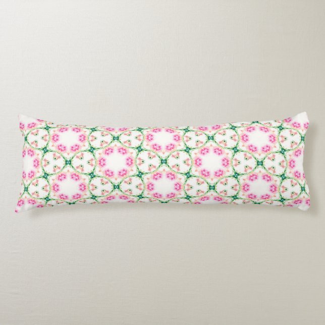Pink Floral Artistic Abstract Pattern Body Cushion (Front)