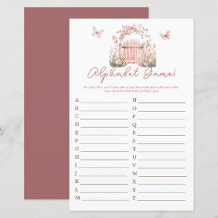 Pink Floral Baby in Bloom Baby Shower Alphabet