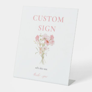 Pink Floral Baby in Bloom Baby Shower Custom Sign