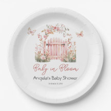 Pink Floral Baby in Bloom Butterfly Baby Shower