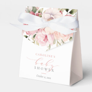 Pink Floral Baby In Bloom Girl Baby Shower Favour Box