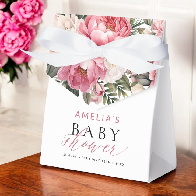 Pink Floral Baby In Bloom Girl Baby Shower Favour Box (Creator Uploaded)