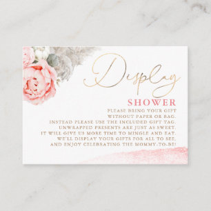 Pink Floral Baby Shower - Display Shower Enclosure Card