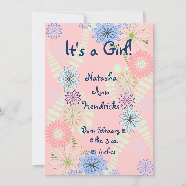 Pink Floral Baby Shower Invitation (Front)