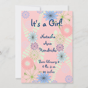 Pink Floral Baby Shower Invitation