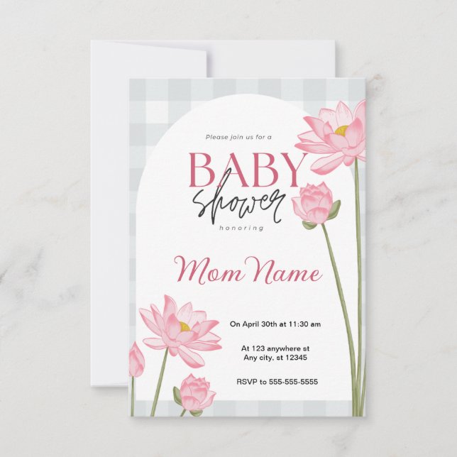 Pink Floral Baby Shower Invitation (Front)