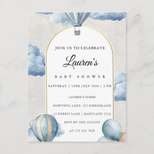 Pink Floral Baby Shower Invitation   Girl Baby Sho Postcard