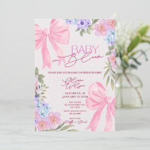 Pink floral baby shower invitations. invitation