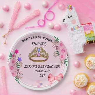 PINK FLORAL BABY SHOWER PAPER PLATES