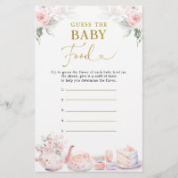 Pink Floral Baby Shower Party Guess Baby Food