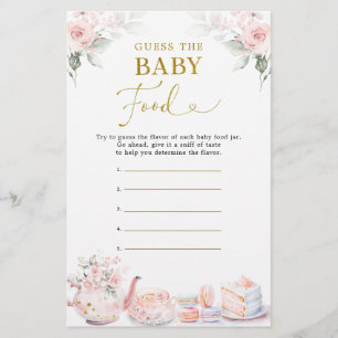 Pink Floral Baby Shower Party Guess Baby Food