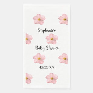 Pink Floral Baby Shower Petunia Pattern Artsy Cute Napkin