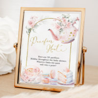 Pink Floral Baby Shower Tea Party Pacifier Hunt