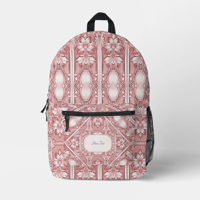 Pink Floral Backpack Cut Sew Bag (Front)