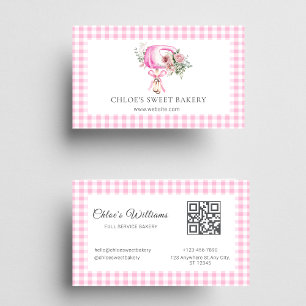 Pink Floral Baking Mixer  Business Card