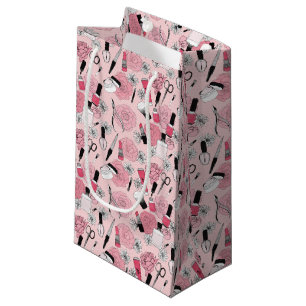Pink Floral Beauty Products Pattern Small Gift Bag