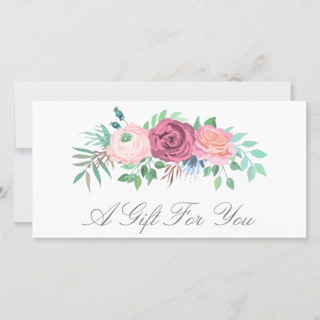 Pink Floral Beauty Salon Gift Certificate (Front)