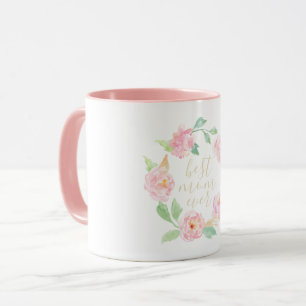 Pink Floral Best Mum Ever Mother's Day Gift Mug