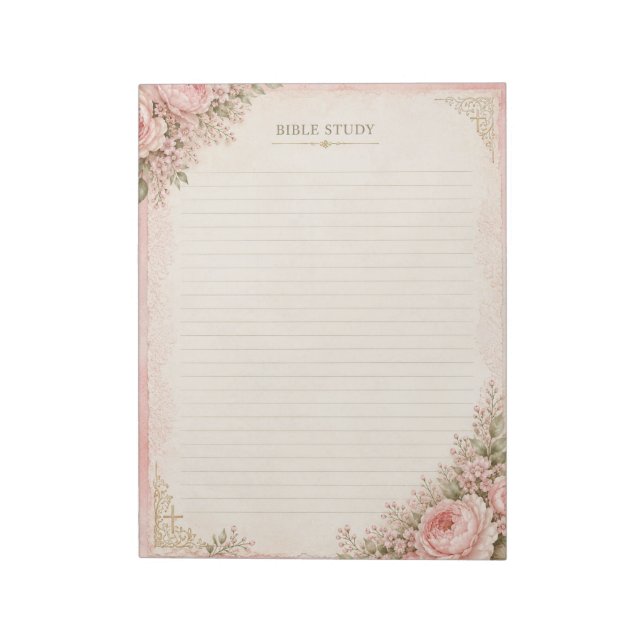 Pink Floral Bible Study Notepad (Rotated)