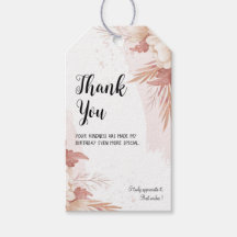 Pink Floral Birthday Gift Tag