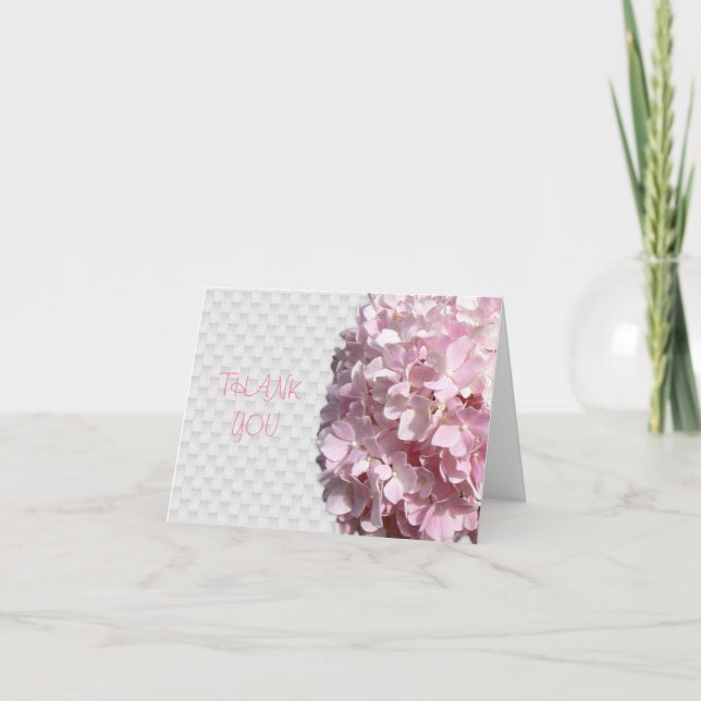Pink Floral blank thank you note Card (Front)