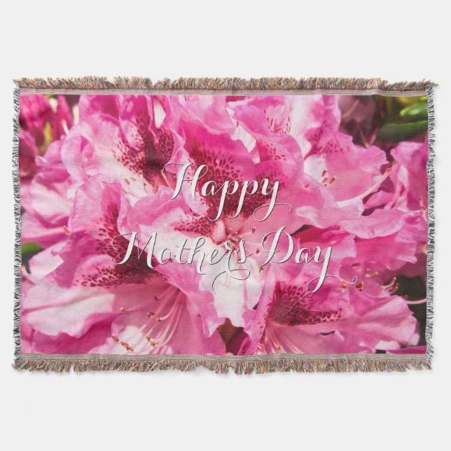 Pink Floral Bliss - Personalised Mother's Day Throw Blanket (Front)