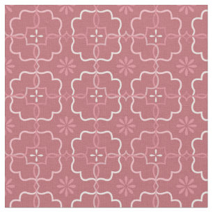 Pink Floral   Block Pattern Fabric