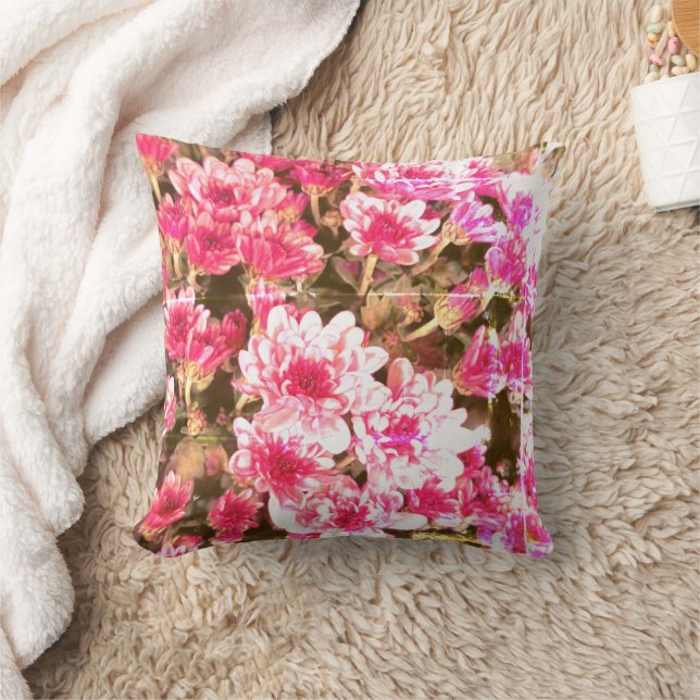 Pink Floral Bloom Pattern – Soft Botanical Design Cushion (Blanket)