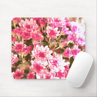 Pink Floral Bloom Pattern – Soft Botanical Design Mouse Mat