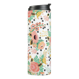 Pink Floral Bloom Thermal Tumbler