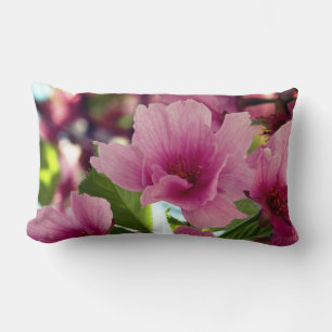 Pink Floral Blossoms Lumbar Cushion 33 x 53 cm