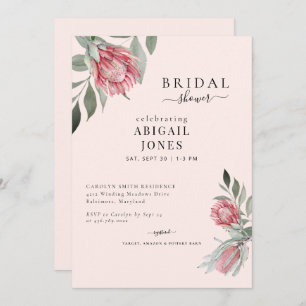 Pink Floral Blush Bridal Shower  Invitation