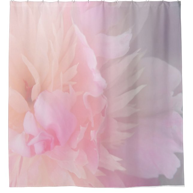 Pink Floral Blush Shower Curtain (Front)