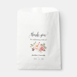 Pink floral boho chic party wedding favour bags